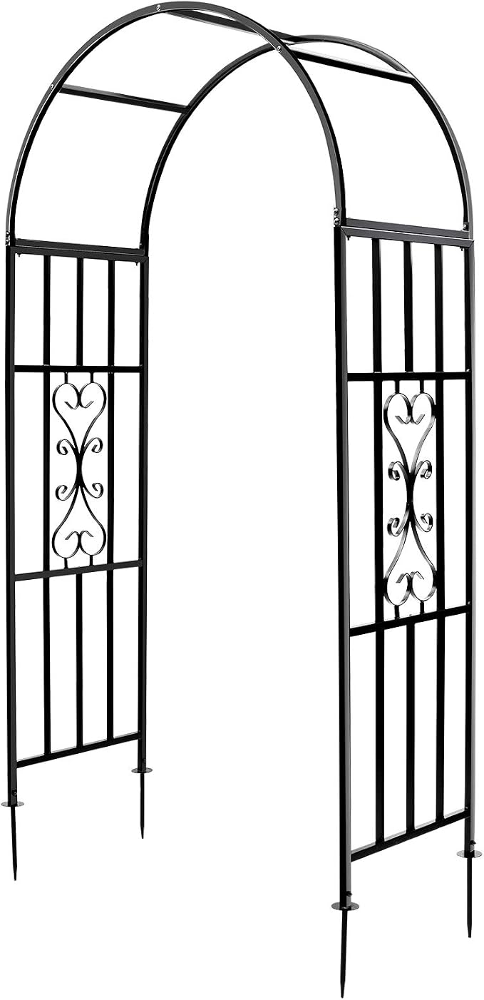 Arbors, Curved Metal Endurable Iron Trellis Plants Stand Use by SCENDOR
