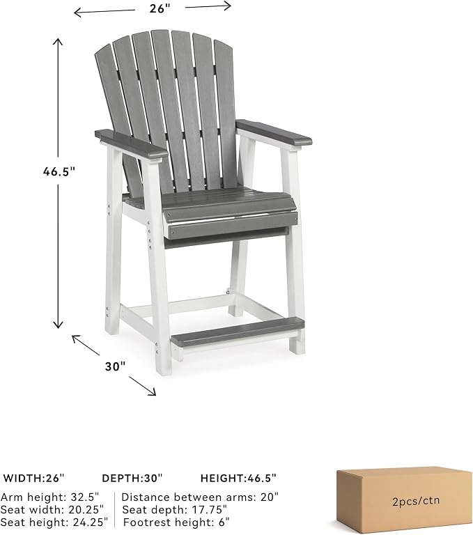 Signature Design by Ashley Outdoor Transville HDPE Patio Barstool - Image 3