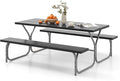 Giantex 6FT Picnic Table Bench Set Outdoor Camping All Weather Metal Base by Giantex