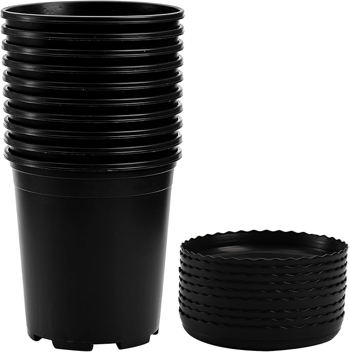 Fasmov 10PCS 1 Gallon Durable Nursery Pot Garden Flower Pots Nursery Plant by Fasmov