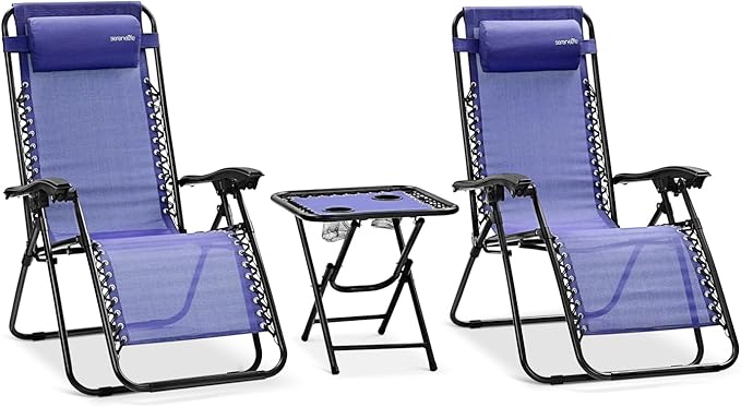 SereneLife Outdoor Zero Gravity Lounge Chair Set by SereneLife