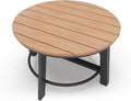 Outdoor Aluminum Round Coffee Table, All-Weather Patio Coffee Tables by Oasbira