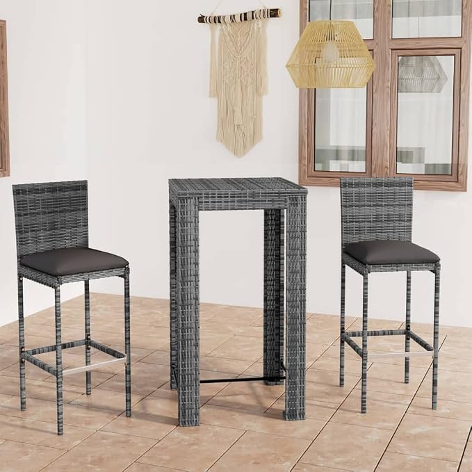 vidaXL 5 Piece Outdoor Patio Bar Set - Image 2