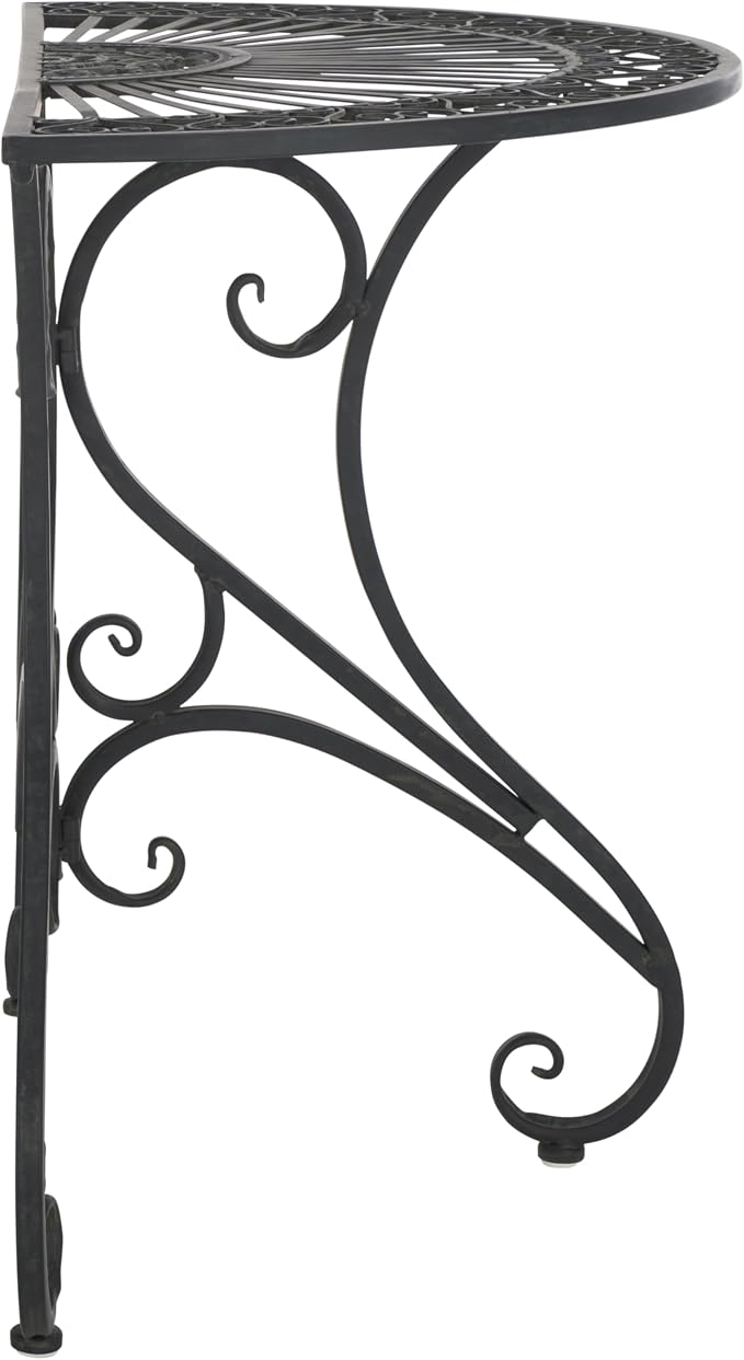SAFAVIEH Outdoor Collection Annalise Victorian Scroll Antique Black Iron Accent - Image 9