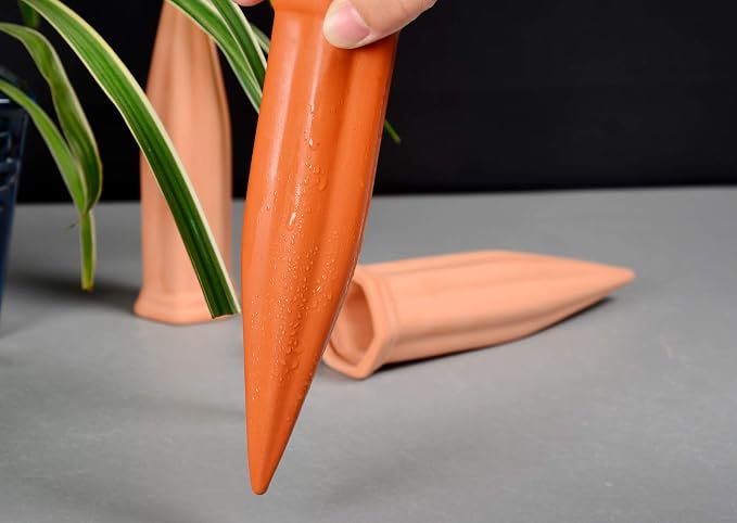 B SEPOR Ceramic Plant Waterer Set of 6 Pack Terracotta Self Watering Spikes - Image 6