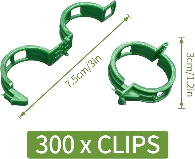 Piteno® 300Pcs Tomato Clips, Plastic Trellis Clips, Plant Support Clips - Image 2