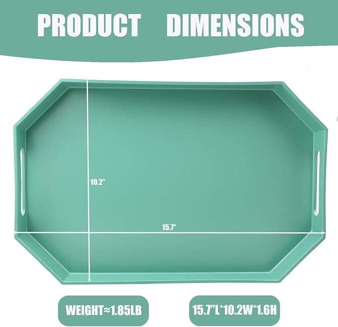 Green Octagonal Serving Tray - Image 4