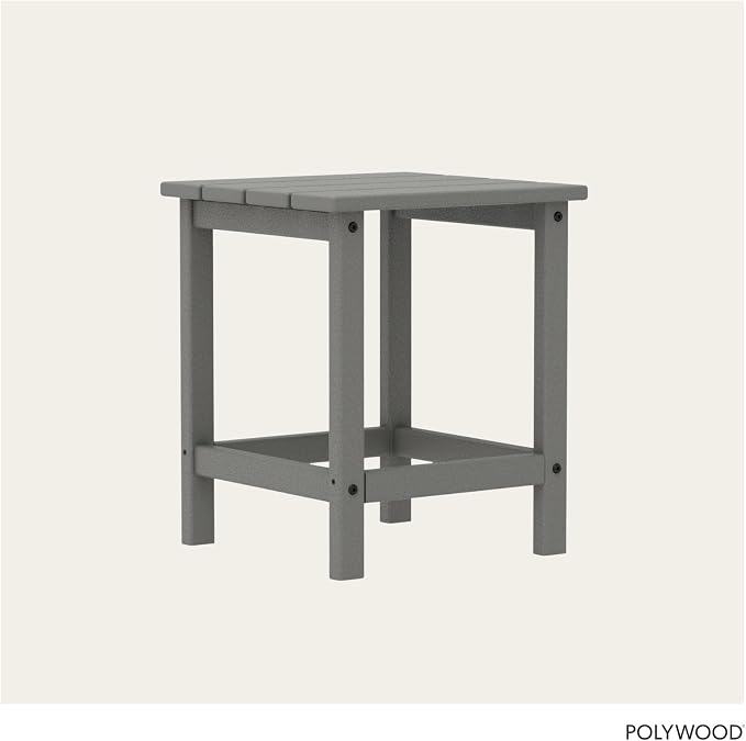 POLYWOOD ECT18GY Long Island Side Table, Slate Grey - Image 4