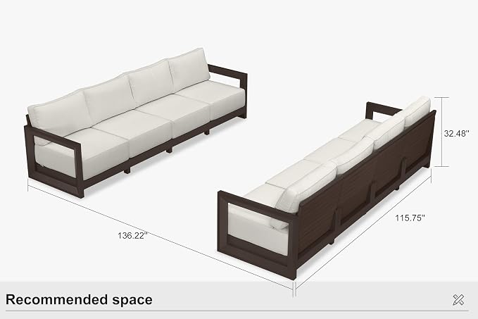 PURPLE LEAF Patio Furniture Set Open-End Outdoor Couch - Image 9