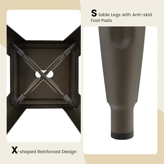 COSTWAY Bar Stools Set of 4, 24” Stackable Metal Stools - Image 7