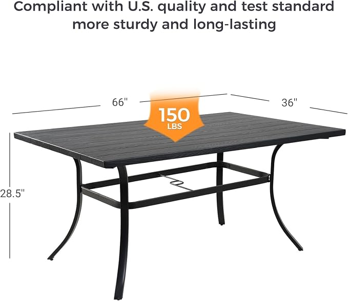 Grand patio Outdoor Dining Set, 7-Piece Patio Table and Chairs Set, Metal Woven - Image 2