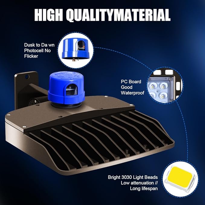Juyace 3 Pack 150W LED Parking Lot Light Dusk to Dawn, 21000LM Super Bright - Image 3