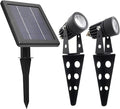 Mini 50X Twin Solar-Powered Flag Pole Light Cast Aluminium Cool White LED by SolarLightMart