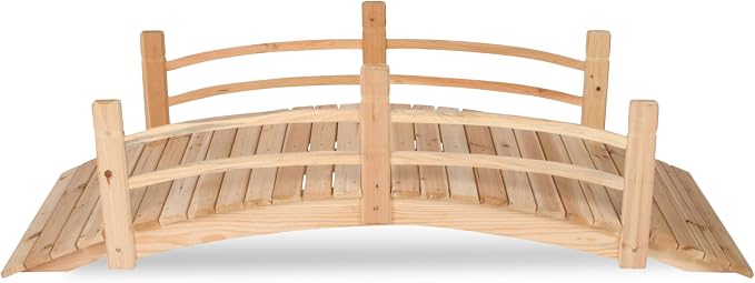 Shine Company 4982N 6 Ft. Cedar Wood Garden Bridge - Image 3
