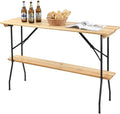 VINGLI 70-Inch 2-Tier Wooden Folding Table, Folding Picnic Table by VINGLI