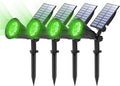 T-SUN Green Solar Spotlights, IP65 Waterproof Outdoor 4 LED Solar Garden Lights by T-SUN