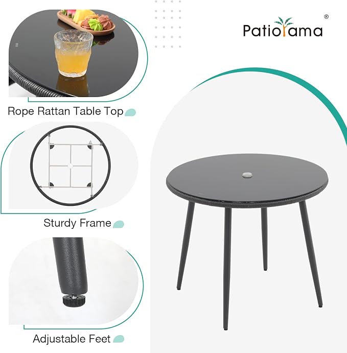 Patiorama 5-Piece Patio Dining Set, Outdoor Dining Table Chair Set, All-Weather - Image 7