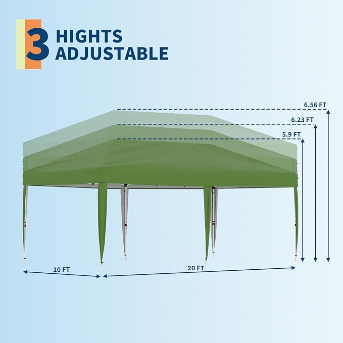 Garvee 10x10 Pop Up Canopy Tent, Heavy Duty Commercial Instant Shelter - Image 4