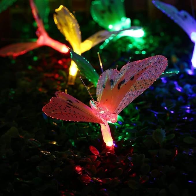 Butterfly Solar String Lights Outdoor, Waterproof 12 LED Solar Fairy Lights - Image 3