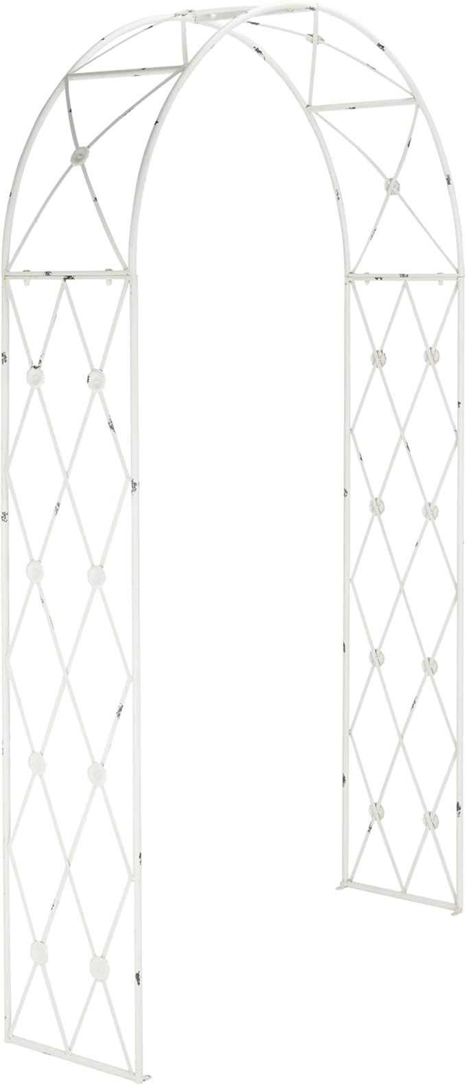 SAFAVIEH Outdoor Collection Atticus Antique White Wrought Iron Lattice Arch - Image 2
