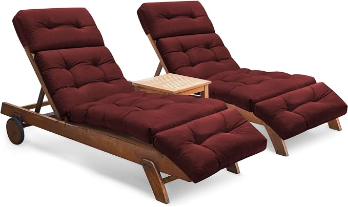 Chaise Lounge Cushions Outdoor Set of 2, 74.4 x 22 x 4.7 Inches Thickened by Tycdiose