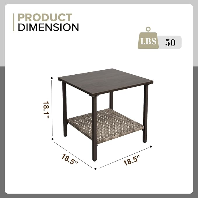 COOS BAY Aurora Terrace Outdoor Side Table - Image 2