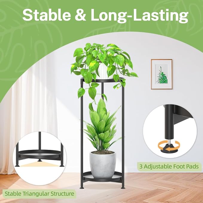 iDavosic.ly 2 Tier Corner Plant Stand Indoor, Tall Vertical Metal Flower Heavy - Image 7