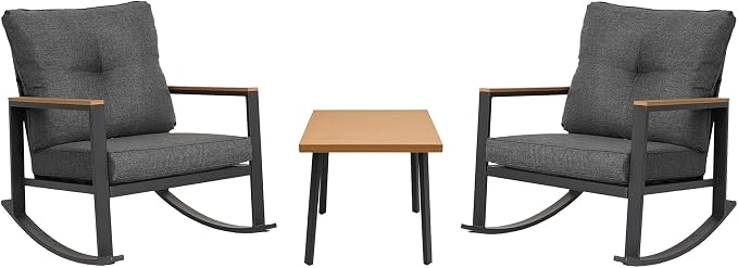 3 Pieces Rocking Bistro Set, Outdoor Patio Furniture Set - Image 8