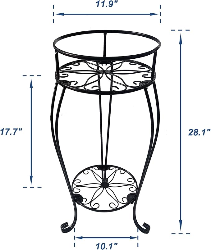 CASIMR 2 Tier Plant Stand, Indoor Outdoor Multiple Flower Pot Shelf Rustproof - Image 7