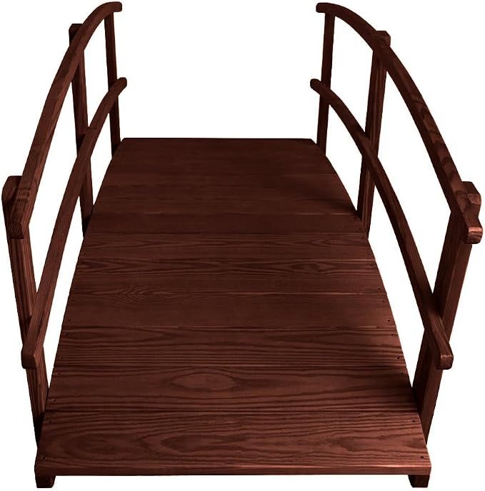 8 FT MAHOGANY Amish Made Garden Bridge - Image 6