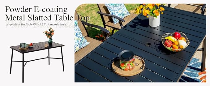 Sophia & William Outdoor Bar Set, Patio Bar Table and Chairs Set Patio Dining - Image 5