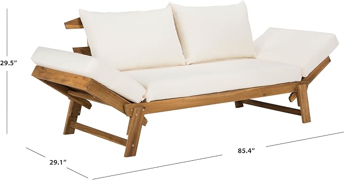Safavieh PAT6745A Outdoor Collection Tandra Grey Modern Contemporary Daybed Day - Image 3
