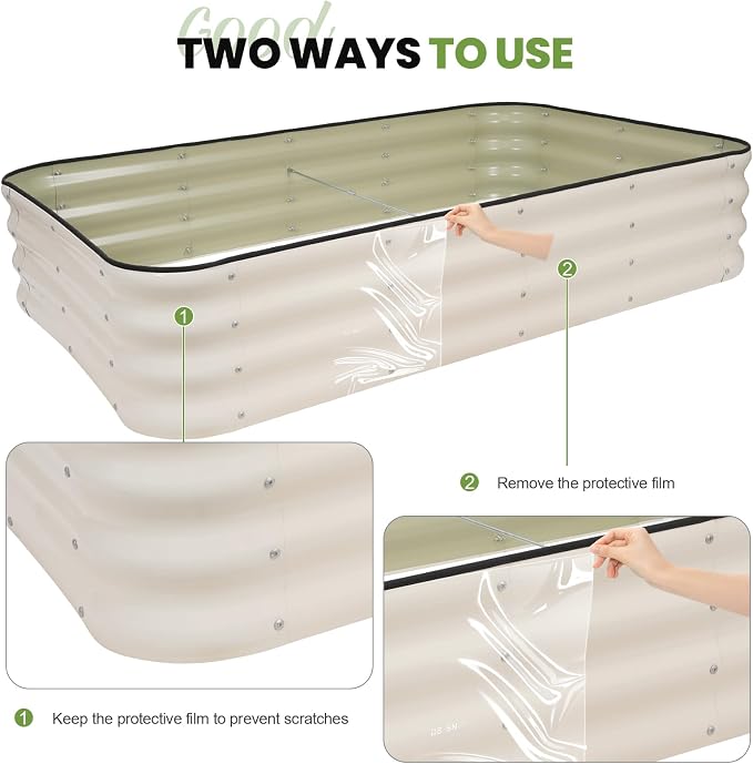 G GOOD GAIN 4-in-1 Adjustable Raised Garden Bed Kit | Galvanized Planter Boxes - Image 7