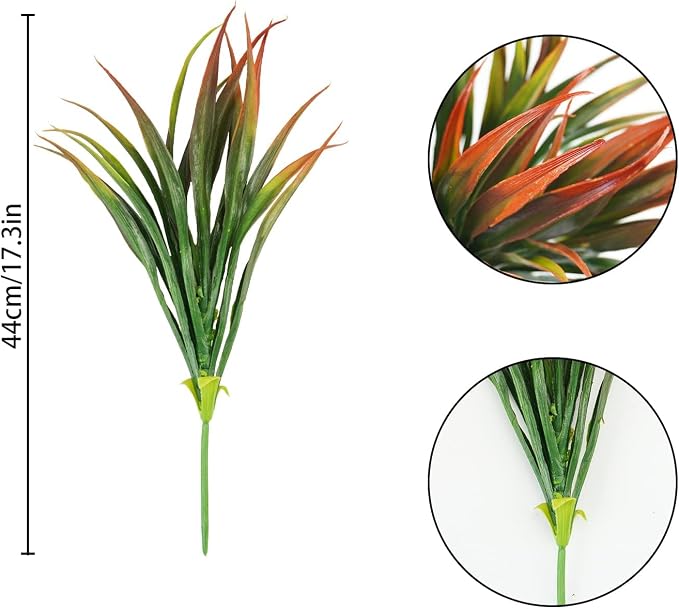 32Pcs Artificial Grass Fake Plants 17.3in Outdoor Plastic Plants UV Resistant - Image 4