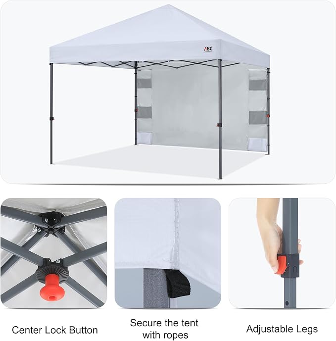 ABCCANOPY Pop Up Canopy with Sidewall, 10x10 Outdoor Canopy Tent with Storage - Image 7