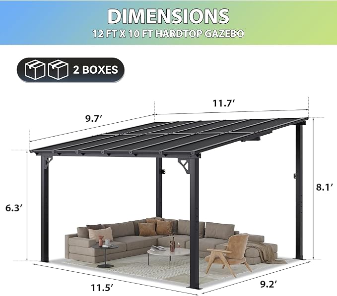 Aoxun 12'x 10' Premium Gazebo - Image 2