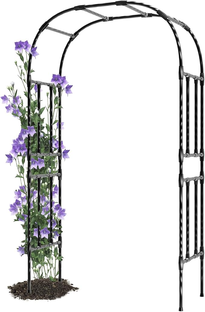 Garden Arch Trellis-59*94.5", Plastic-Coated Rust-Proof Arbor Trellis, Garden by TrellumeGardenHome