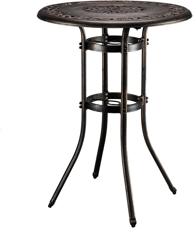 VINGLI 32" Outdoor Bar Table, Patio Bar Height Table by VINGLI