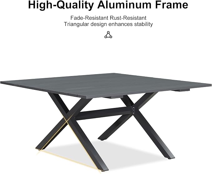 PURPLE LEAF 5 Pieces Oversized Square Outdoor Dining Set - Image 8