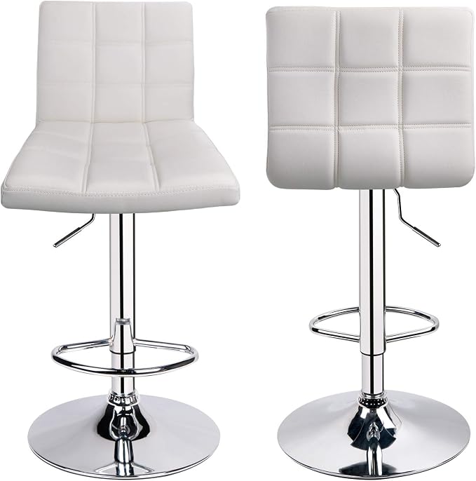 Leopard Modern Square PU Leather Adjustable Bar Stools - Image 3