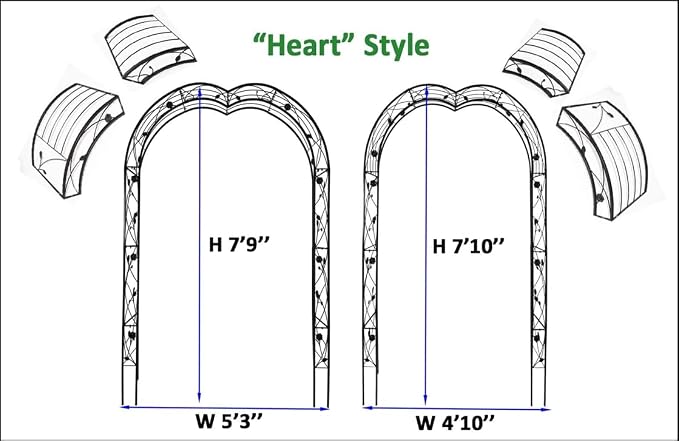 8.3FT Heavy Duty Steel Garden Arbor - Image 8