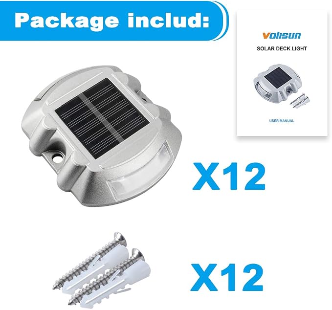 VOLISUN Solar Deck Lights Driveway Dock Lights, Auto On/Off - Image 8