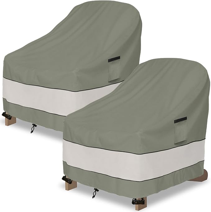 Outdoor Adirondack Chair Cover 2 Pack, Waterproof 100% Patio Chair Covers by Aacabo