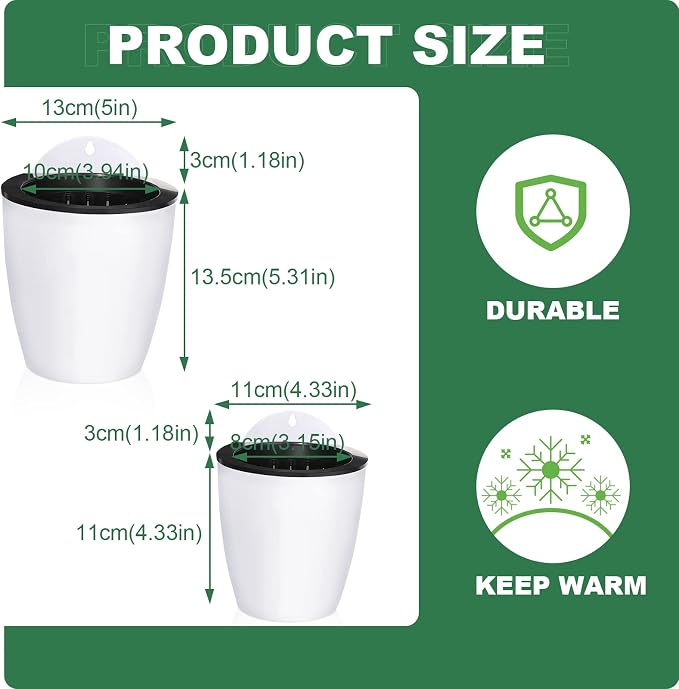 Amyhill 16 Pcs 5'' and 4.33'' Self Watering Hanging Planter - Image 2
