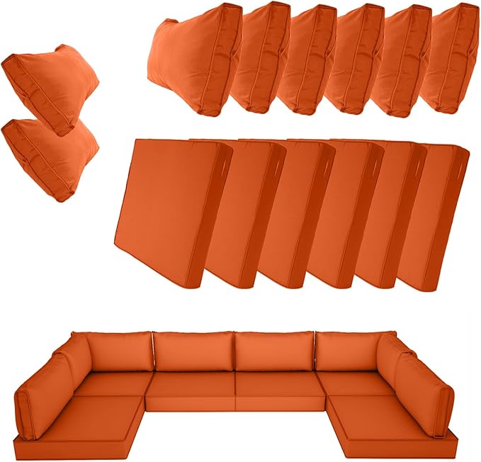 14 Piece Outdoor Patio Cushion Cover Replacement, Waterproof Patio Cushion by SpaceHop