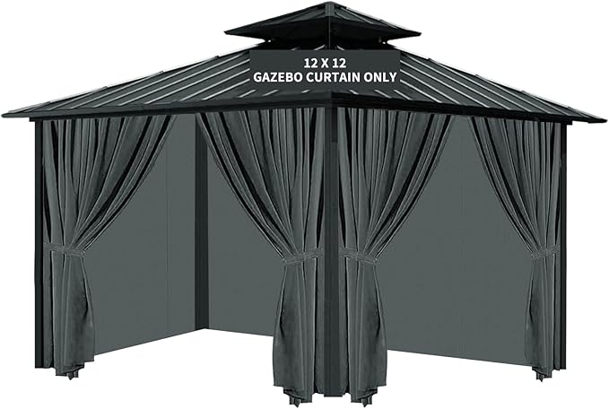 Gazebo Universal Replacement Privacy Curtain, 4-Panels Sidewall by TNGAN
