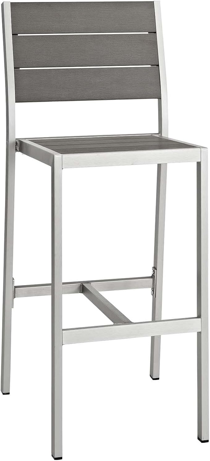 Modway Shore 7-Piece Aluminum Outdoor Patio Pub Bistro Set - Image 3