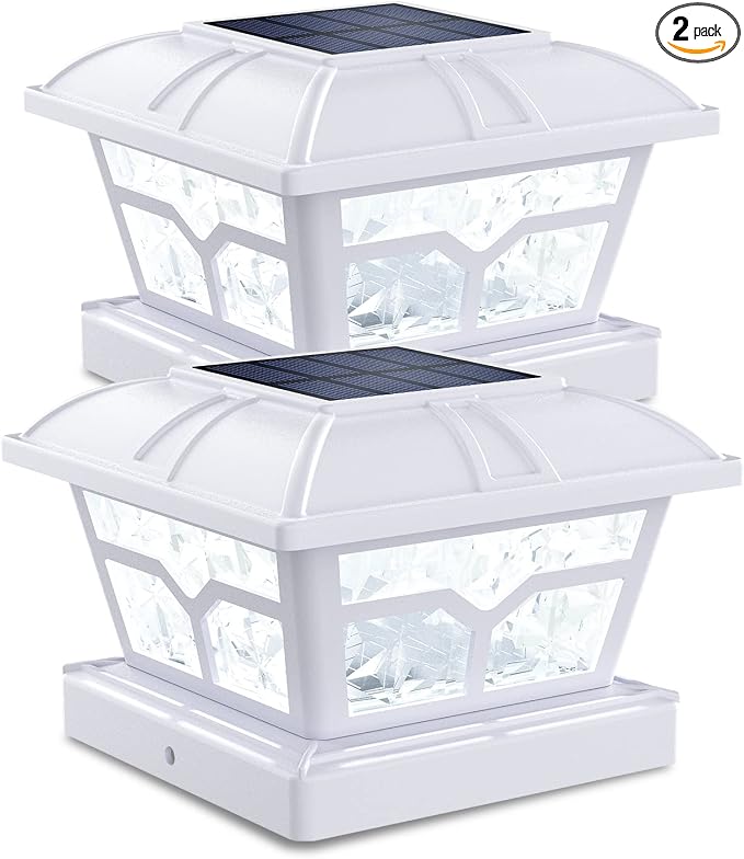 SIEDiNLAR Solar Post Cap Lights Outdoor 2 Color Modes 8 LEDs by Siedinlar