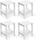 GREENVINES Adirondack-Outdoor-Side-Table | Set of 4 | 14 x 13 Inches | HDPE by GreenVines