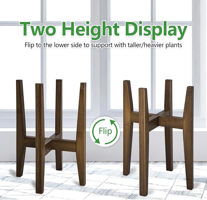 Plant Stand Indoor, Bamboo Plant Shelf, Adjustable Corner Plants Flower Holders - Image 4